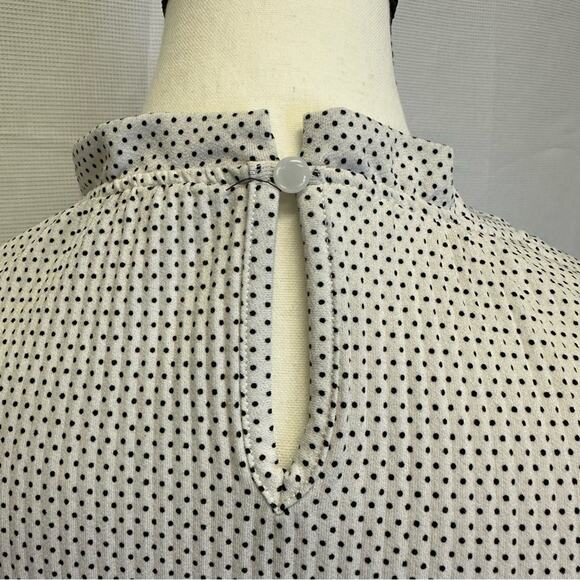 Adrianna Papell White and Black Polka Dot Blouse - Size Small - Picture 5 of 11